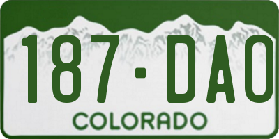 CO license plate 187DAO