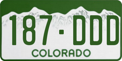 CO license plate 187DDD