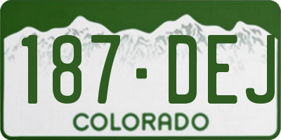CO license plate 187DEJ