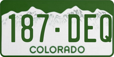 CO license plate 187DEQ