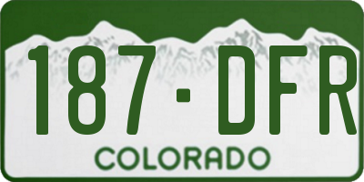 CO license plate 187DFR