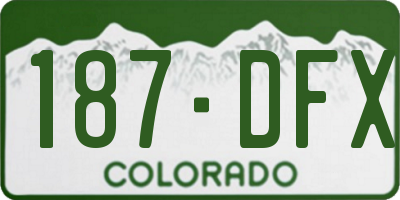 CO license plate 187DFX