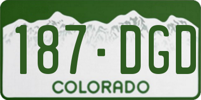 CO license plate 187DGD