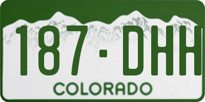 CO license plate 187DHH