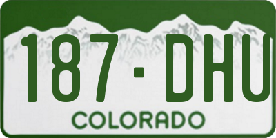 CO license plate 187DHU
