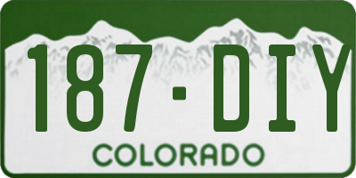 CO license plate 187DIY