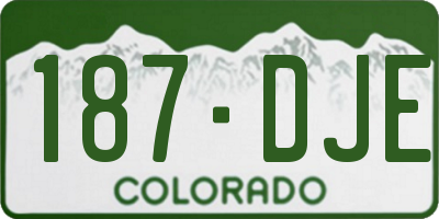 CO license plate 187DJE