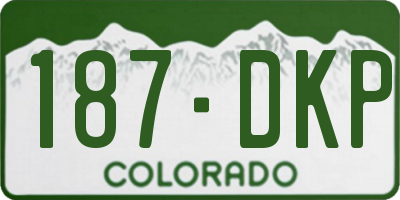 CO license plate 187DKP
