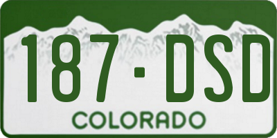 CO license plate 187DSD