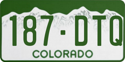 CO license plate 187DTQ
