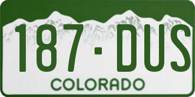 CO license plate 187DUS