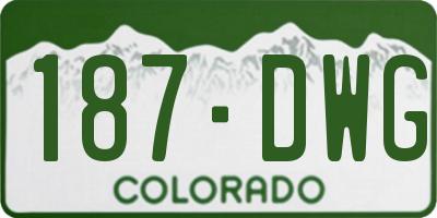 CO license plate 187DWG