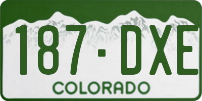 CO license plate 187DXE