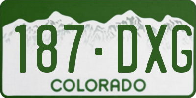 CO license plate 187DXG