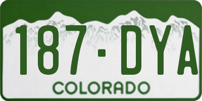 CO license plate 187DYA
