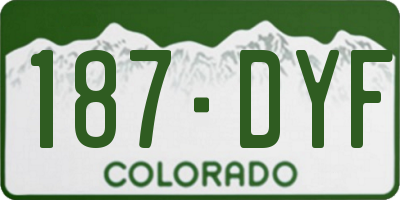 CO license plate 187DYF