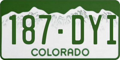 CO license plate 187DYI
