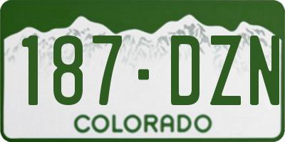 CO license plate 187DZN