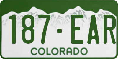 CO license plate 187EAR