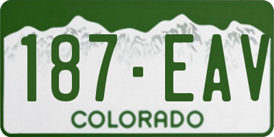 CO license plate 187EAV