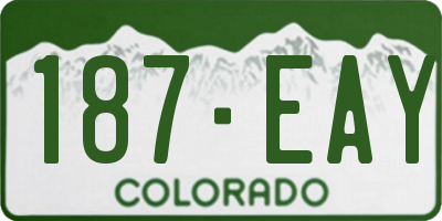 CO license plate 187EAY