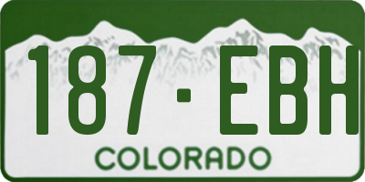 CO license plate 187EBH