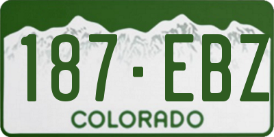 CO license plate 187EBZ