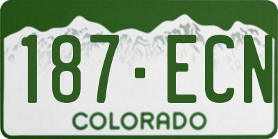CO license plate 187ECN