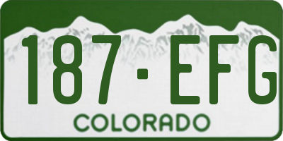 CO license plate 187EFG