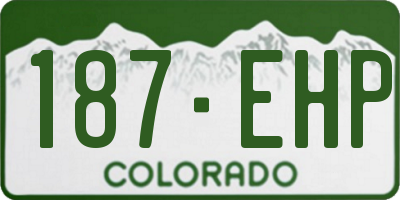 CO license plate 187EHP
