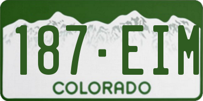 CO license plate 187EIM