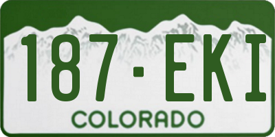 CO license plate 187EKI