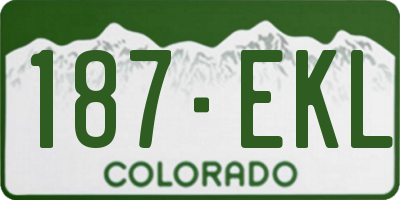 CO license plate 187EKL