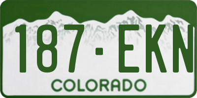 CO license plate 187EKN