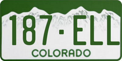CO license plate 187ELL