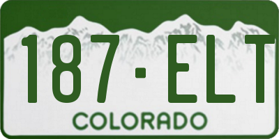 CO license plate 187ELT