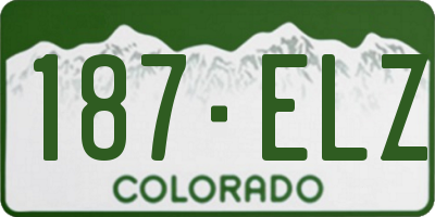 CO license plate 187ELZ