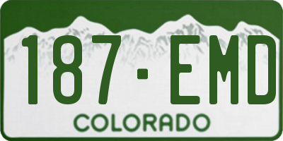CO license plate 187EMD