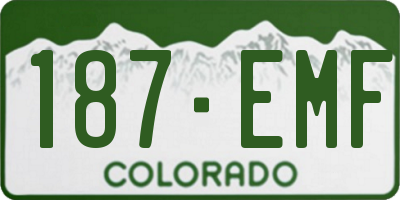 CO license plate 187EMF