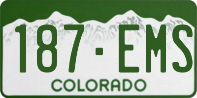 CO license plate 187EMS