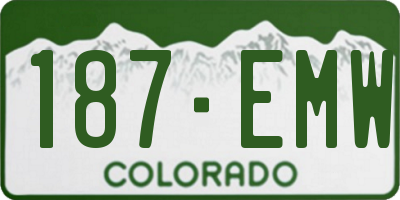 CO license plate 187EMW