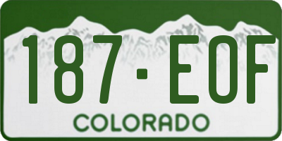 CO license plate 187EOF