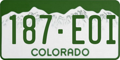 CO license plate 187EOI