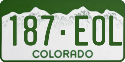CO license plate 187EOL