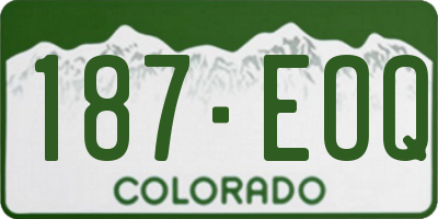 CO license plate 187EOQ