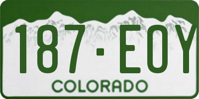 CO license plate 187EOY