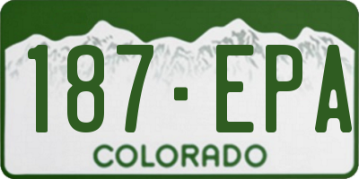 CO license plate 187EPA