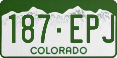 CO license plate 187EPJ