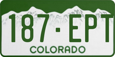 CO license plate 187EPT