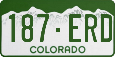 CO license plate 187ERD